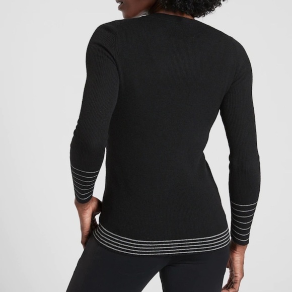 Athleta Slim Ribbed Sweater w Reflective Detail EUC - Picture 2 of 12